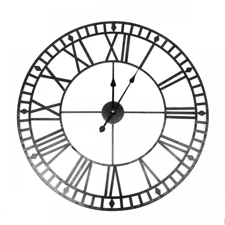 shopping גאדג׳טים 80CM Decorative Premium VintageStyle Wall Metal Clock Large Roman Number Open Face Indoor&amp;Outdoor Clock
