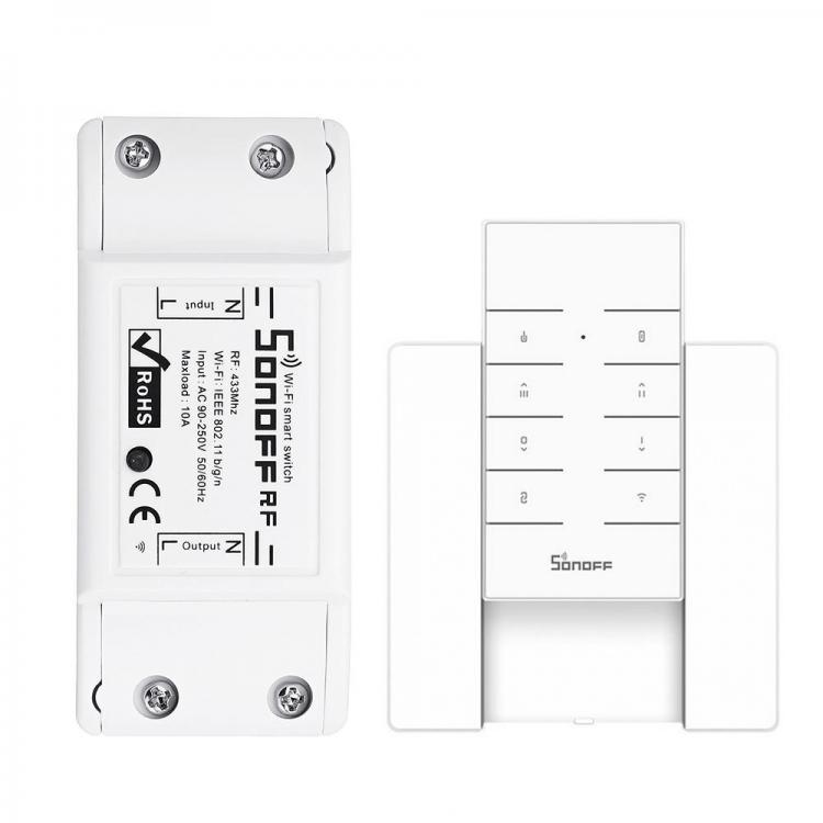 shopping גאדג׳טים SONOFF&reg; RF 7A 1500W AC90-250V DIY WIFI Wireless Switch Socket Module With RM433 Remote Control And Base For Smart Home APP
