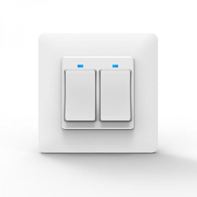 shopping גאדג׳טים MoesHouse WS-EUY2-W EU Standard 2 Gang Smart Push Button Switch Smart Life Tuya Wireless Remote Control Work with Alexa Google Hom