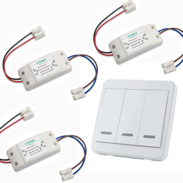 shopping גאדג׳טים 3pcs KTNNKG Wireless Light Switch Kit + KTNNKG 433MHz Universal Wireless Remote Control 86 Wall Panel RF Transmitter With 3 Button