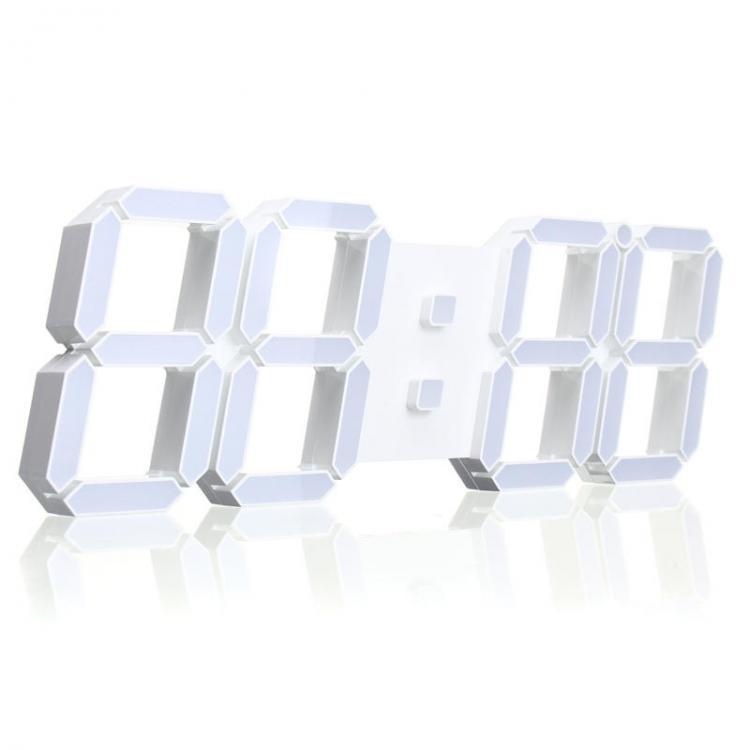 shopping גאדג׳טים Large Modern Digital Led Skeleton Wall Clock With Date Timer 24/12 Hour Temperature Display Remote Control