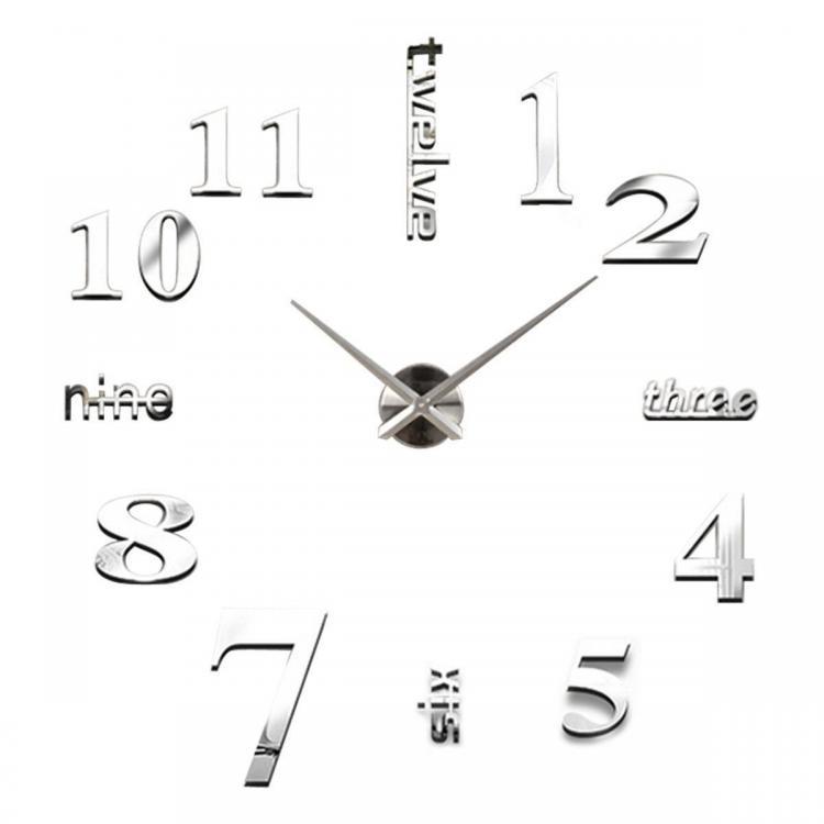 shopping גאדג׳טים Modern DIY Analog 3D Mirror Surface Large Number Wall Clock Sticker Home Decor