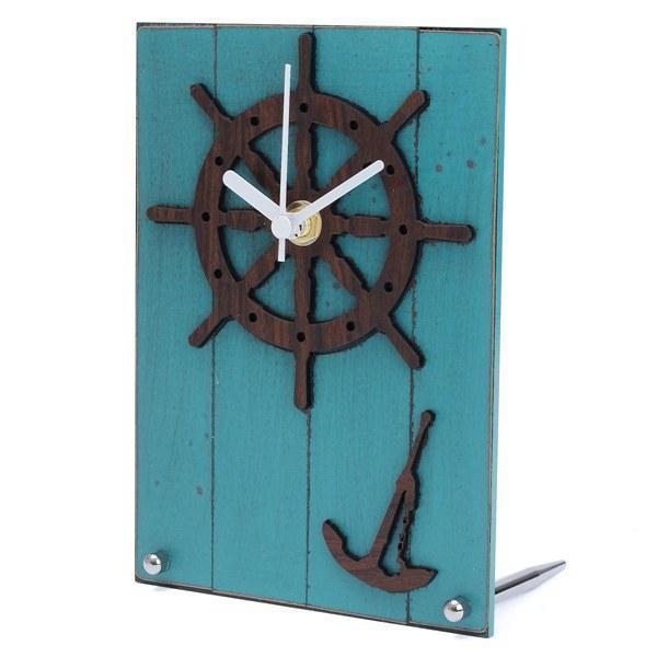 shopping גאדג׳טים European Mediterranean Style Desktop Clock Wood For Gift Room Decor