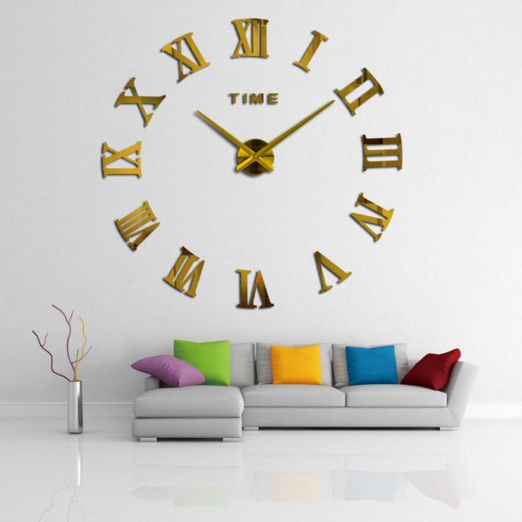 shopping גאדג׳טים Modern Design DIY Large Decorative 3D Wall Clock Reloj Pared Adhesivo Roman Numerals Mirror Big Clocks Stickers Watches