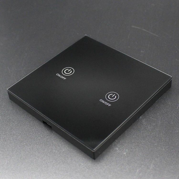 shopping גאדג׳טים KTNNKG 2 Channel 433MHz 86 Wall Touch Remote Control Switch Wireless RF Transmitter Tempered Glass Panel