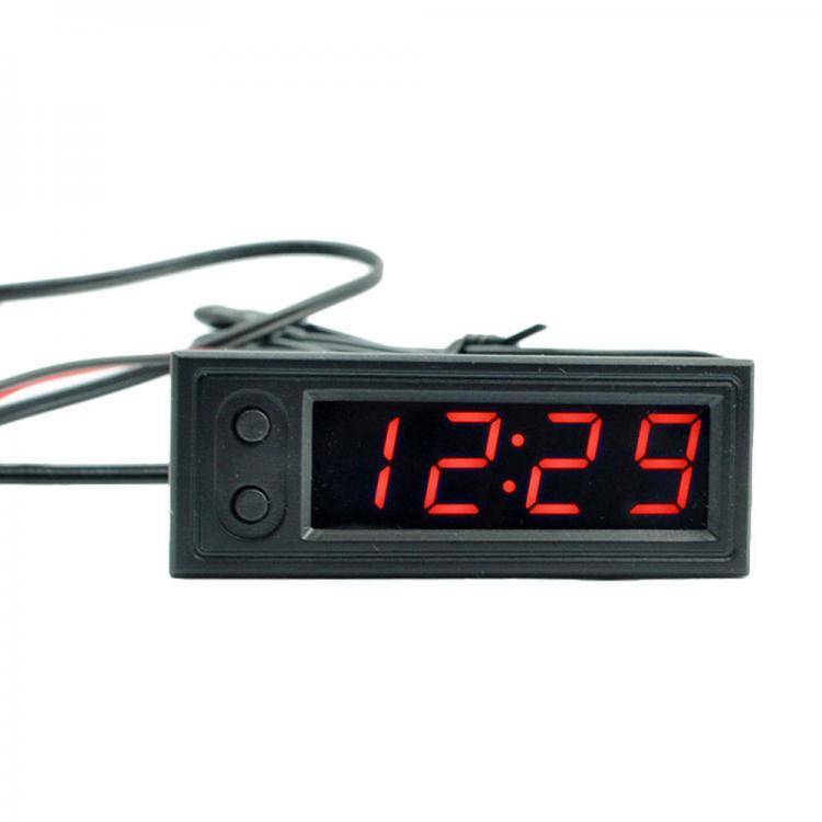 shopping גאדג׳טים High Precision 3 IN 1 Car Clock Luminous Thermometer Voltmeter Car Temperature Battery Voltage Monitor Panel Meter DC 12V Clock