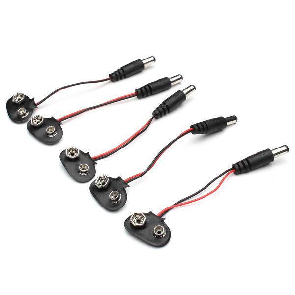 shopping אלקטרוניקה וערכות עשה זאת בעצמך 5pcs DC 9V Battery Button Power Cable Tieline For