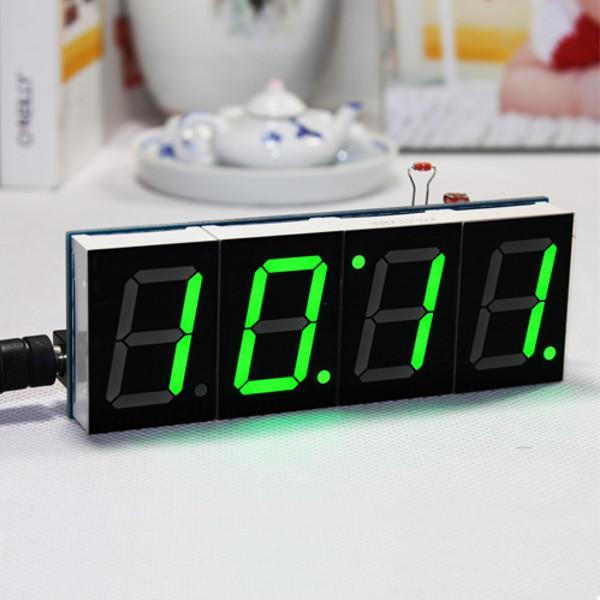 shopping אלקטרוניקה וערכות עשה זאת בעצמך Geekcreit DIY 4 Digit LED Electronic Clock Kit Temperature Light Control Version