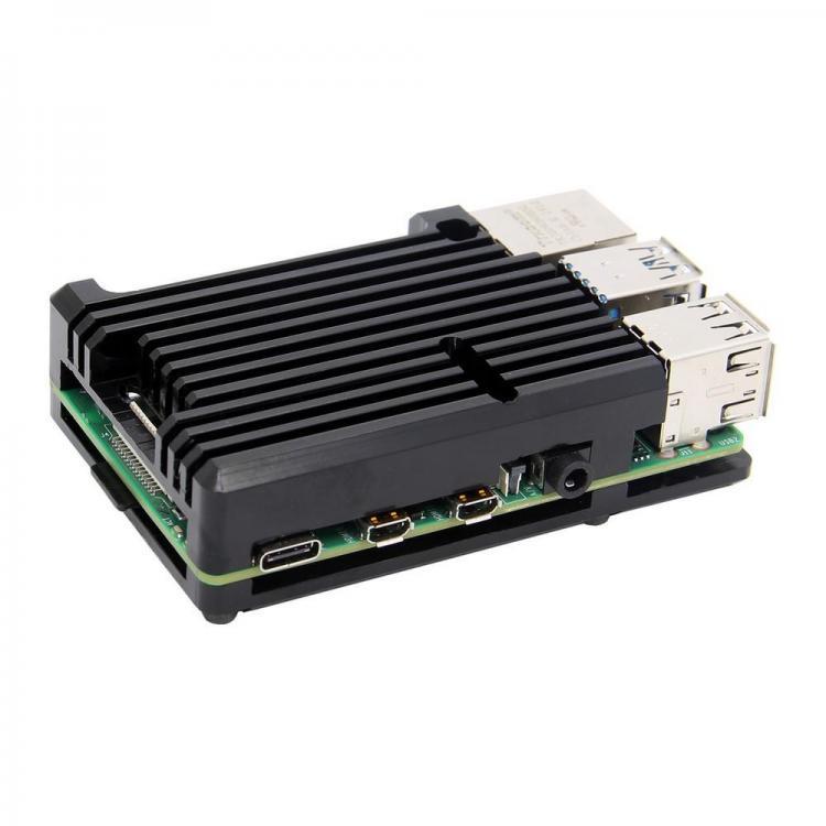 shopping אלקטרוניקה וערכות עשה זאת בעצמך Armor Aluminum Alloy Case Protective Shell Metal Enclosure for Raspberry Pi 4 Model B Only
