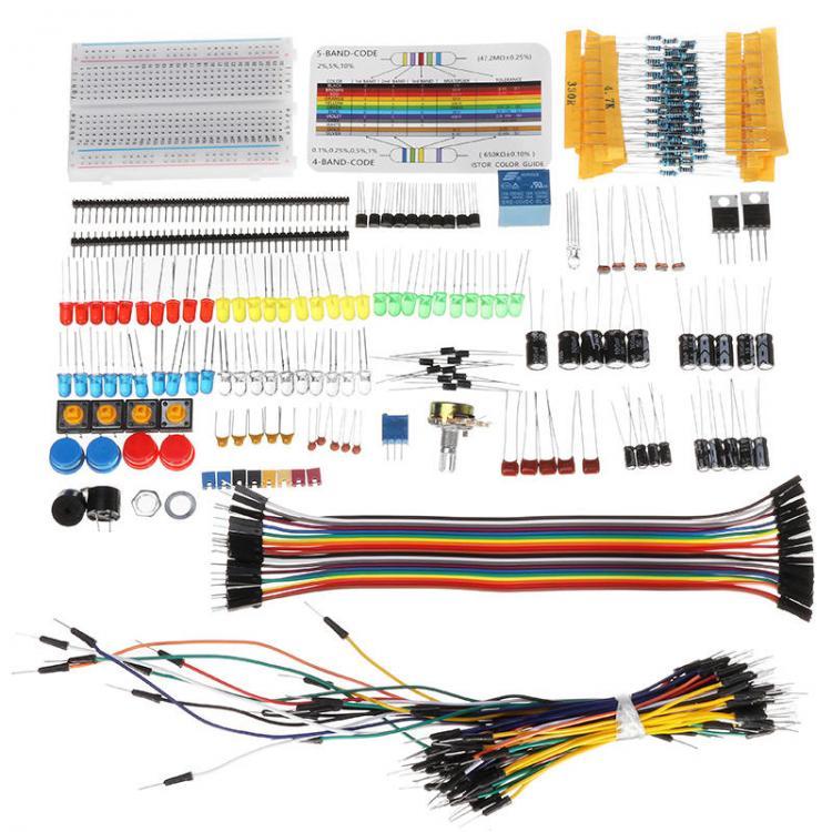 shopping אלקטרוניקה וערכות עשה זאת בעצמך Geekcreit Electronic Components Base Starter Kits With Breadboard Resistor Capacitor LED Jumper Cable With Plastic Box Package For