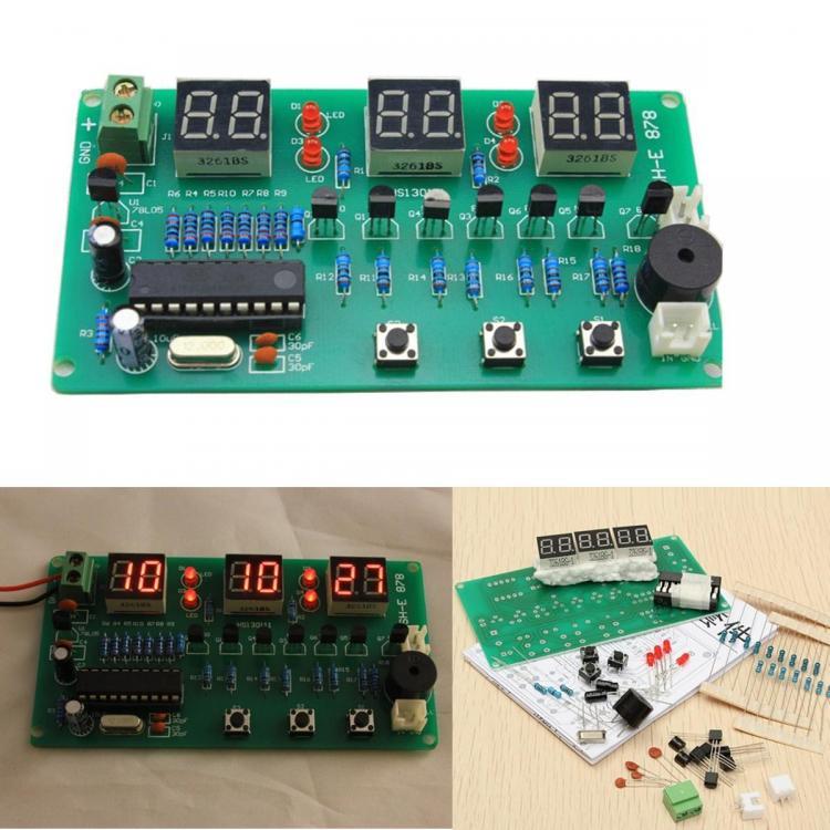 shopping אלקטרוניקה וערכות עשה זאת בעצמך 5V-12V AT89C2051 Multifunction Six Digital LED DIY Electronic Clock Kit