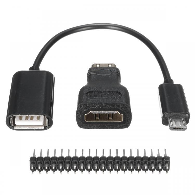 shopping אלקטרוניקה וערכות עשה זאת בעצמך 3 in 1 Mini HD to HD Adapter+Micro USB to USB Female Power Cable+40P Pin Kits For Raspberry Pi Zero