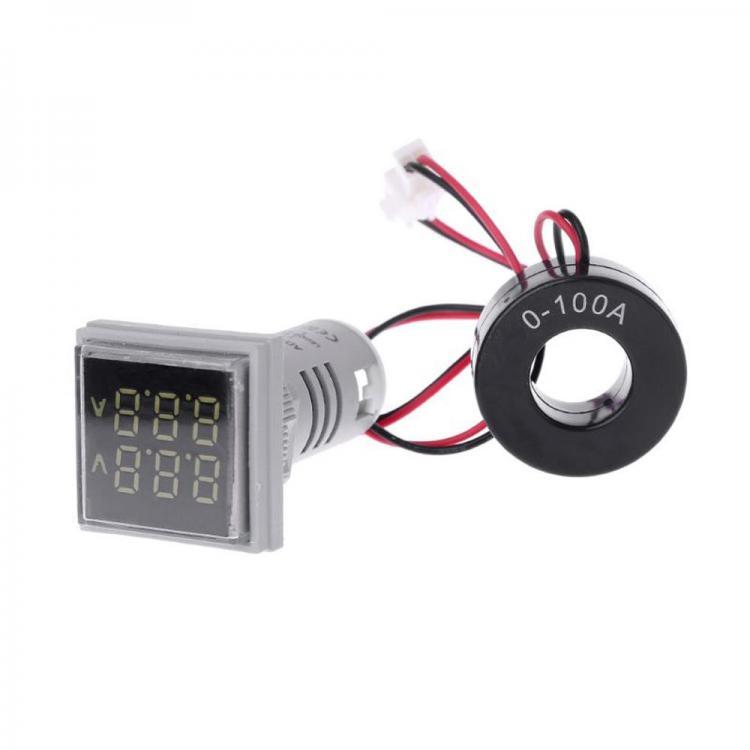 shopping אלקטרוניקה וערכות עשה זאת בעצמך Geekcreit&reg; AC 60-500V 0-100A D18 Square LED Digital Dual Display Voltmeter Ammeter Voltage Gauge Current Meter