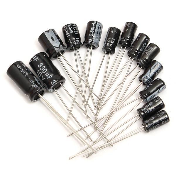 shopping אלקטרוניקה וערכות עשה זאת בעצמך 120pcs 12 Value 1uF~470uF Electrolytic Capacitors Assortment Kit 10pcs Each Value