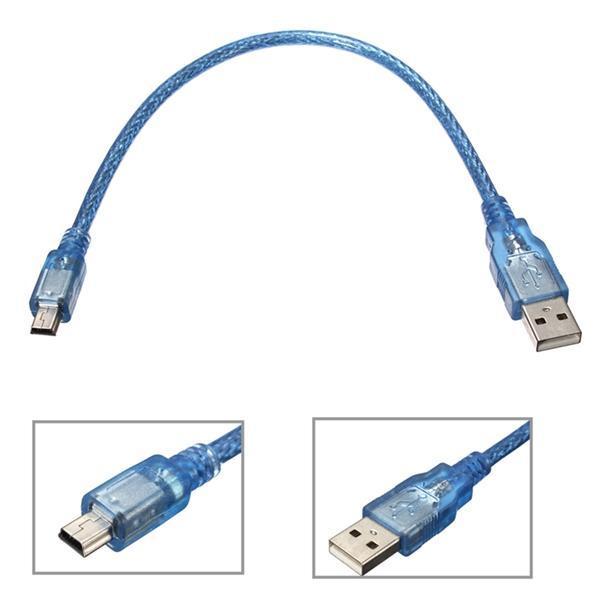 shopping אלקטרוניקה וערכות עשה זאת בעצמך 30CM Blue Male USB 2.0A To Mini Male USB B Power Data Cable For