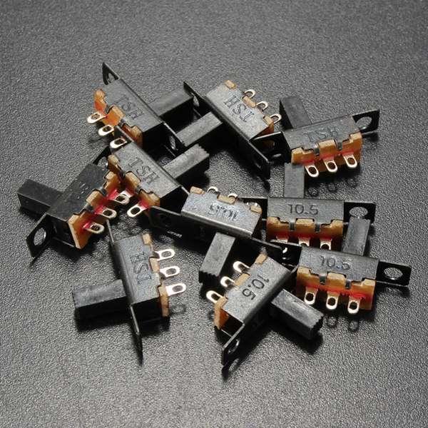 shopping אלקטרוניקה וערכות עשה זאת בעצמך 10Pcs Black Mini Size SPDT Slide Switches On-Off 100V 2A DIY Material
