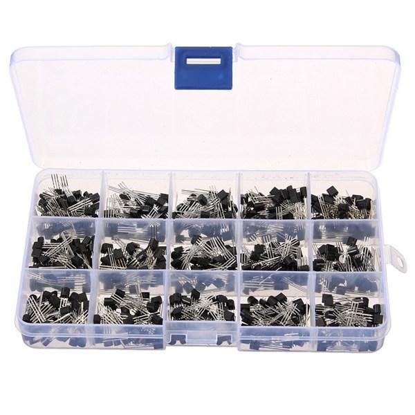 shopping אלקטרוניקה וערכות עשה זאת בעצמך Geekcreit&reg; 600pcs 15 Kinds Of Values Transistor TO-92 NPN PNP Kit Set 30-160V 50-1000mA NPN / PNP