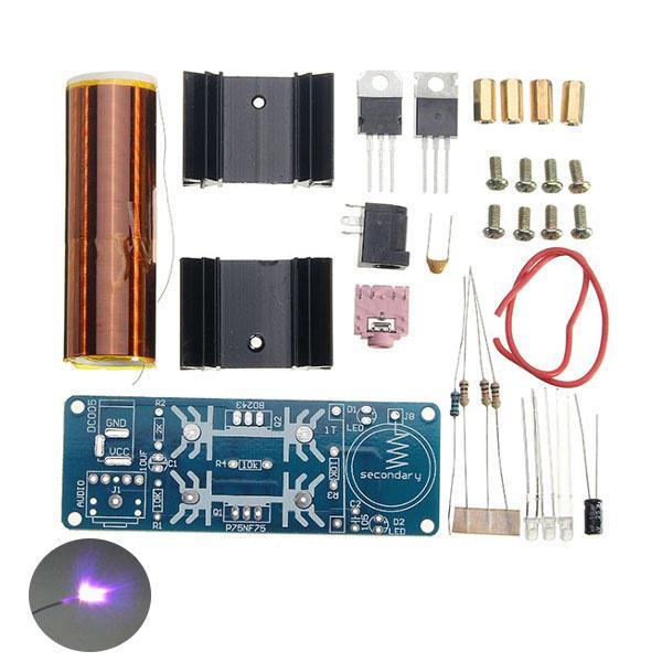 shopping אלקטרוניקה וערכות עשה זאת בעצמך DIY Mini Music Tesla Coil Kit DC 15-24V 2A ZVS Plasma Horn Speaker Single Tube