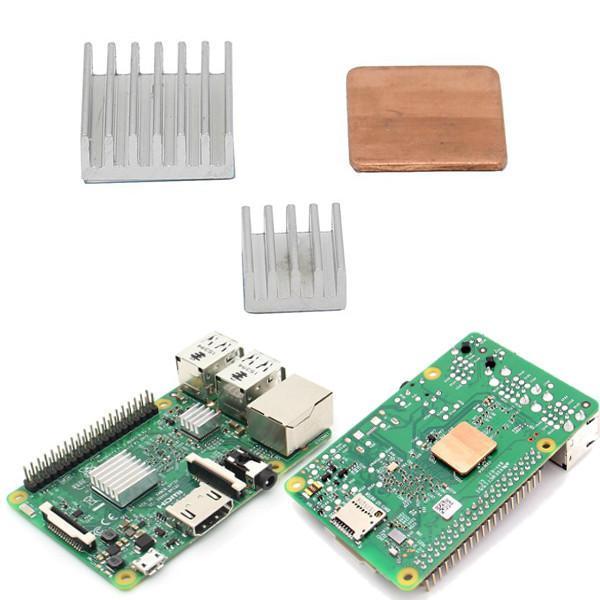 shopping אלקטרוניקה וערכות עשה זאת בעצמך Aluminum Heat Sink Copper Heat Sink For Raspberry Pi 3 Model B / Pi 2 / B+