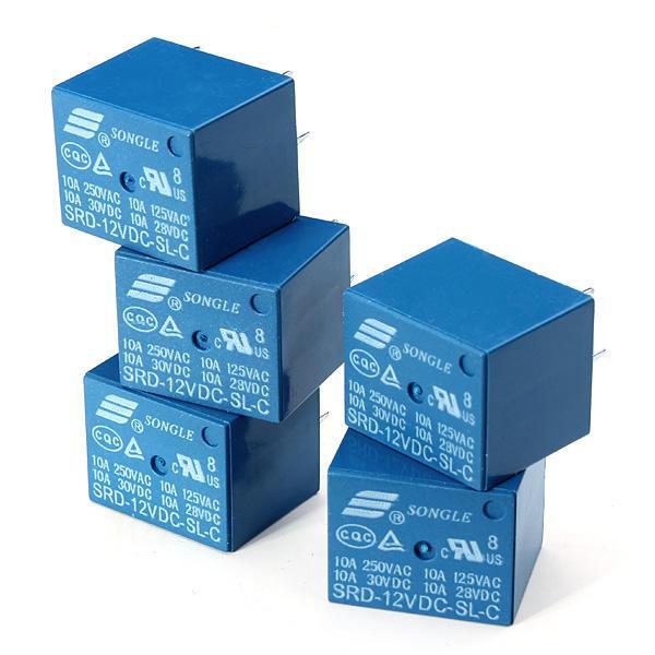 shopping אלקטרוניקה וערכות עשה זאת בעצמך 10Pcs SONGLE Mini 12V DC Power Relay SRD-12VDC-SL-C PCB Type