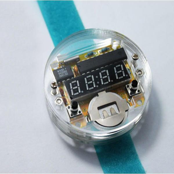 shopping אלקטרוניקה וערכות עשה זאת בעצמך DIY LED Digital Watch Electronic Clock Kit With Transparent Cover