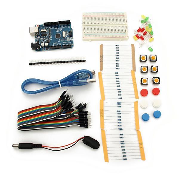shopping אלקטרוניקה וערכות עשה זאת בעצמך UNO R3 With Mini Breadboard LED Jumper Resistor Kit For Basic Starter