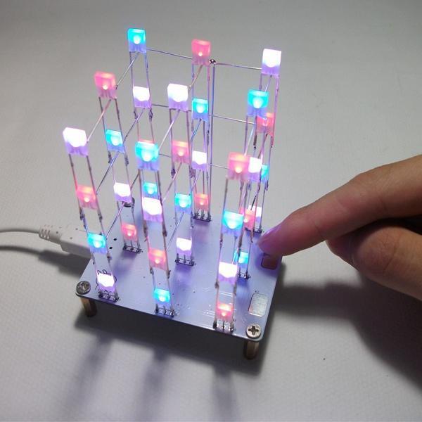 shopping אלקטרוניקה וערכות עשה זאת בעצמך Geekcreit&reg; DIY C51 Touch Control 3x3x4 Color LED Light Cube Kit
