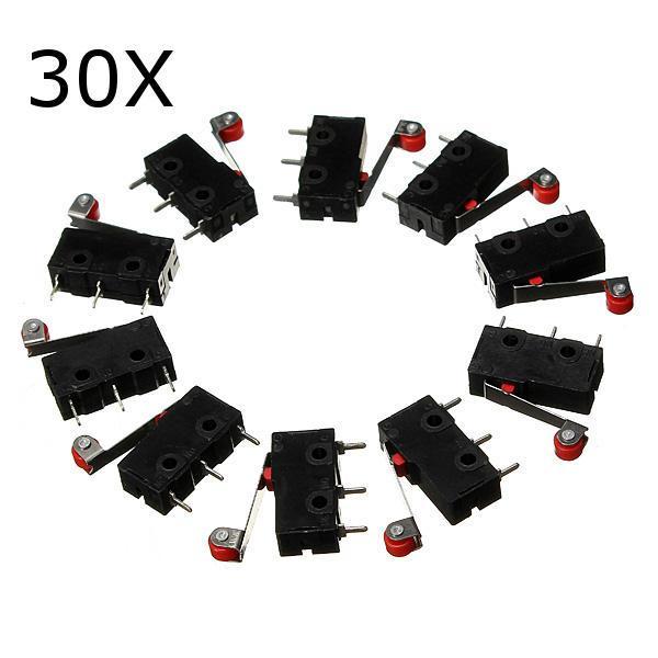 shopping אלקטרוניקה וערכות עשה זאת בעצמך 30Pcs KW12-3 Micro Limit Switch With Roller Lever 5A 125V Open/Close Switch