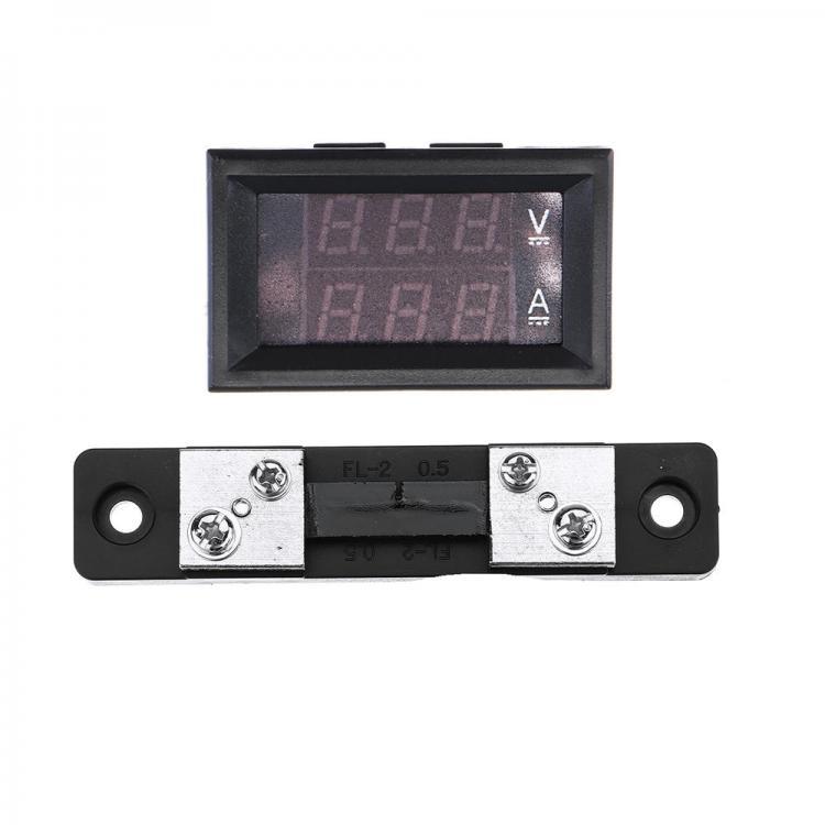 shopping אלקטרוניקה וערכות עשה זאת בעצמך Mini Digital Blue + Red Led DC Current Meter Voltmeter With 50A 75mV Ampere Shunt