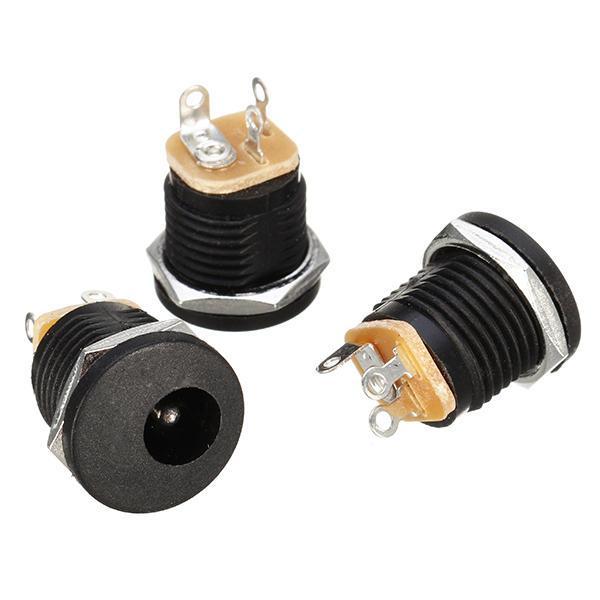 shopping אלקטרוניקה וערכות עשה זאת בעצמך 10pcs DC-022 5.5-2.1mm Round Hole Screw Nut DC Power Socket ROHS Internal Diameter 5.5mm