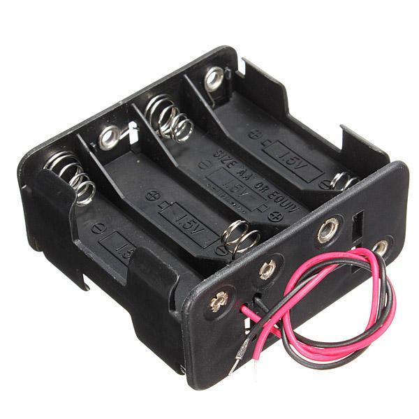 shopping אלקטרוניקה וערכות עשה זאת בעצמך 12V 8 x AA Battery Clip Slot Holder Stack Box Case 6 Inch Leads Wire
