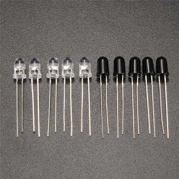 shopping אלקטרוניקה וערכות עשה זאת בעצמך 10pcs 5mm 940nm IR Infrared Diode Launch Emitter Receive Receiver LED