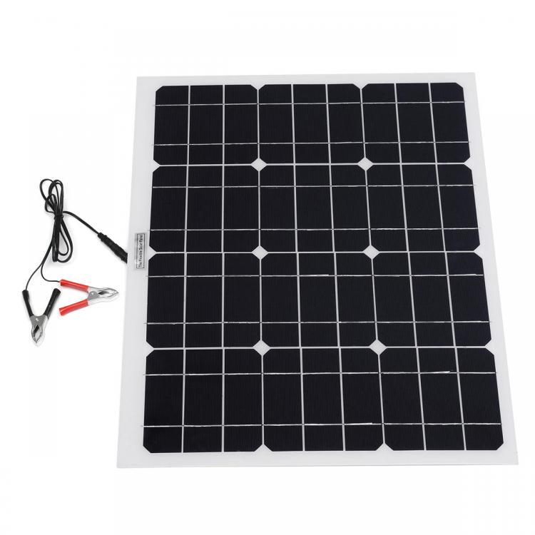 shopping אלקטרוניקה וערכות עשה זאת בעצמך 30W 12V/5V DC USB Solar Panel Monocrystalline Solar Charging Panel With Alligator Clip