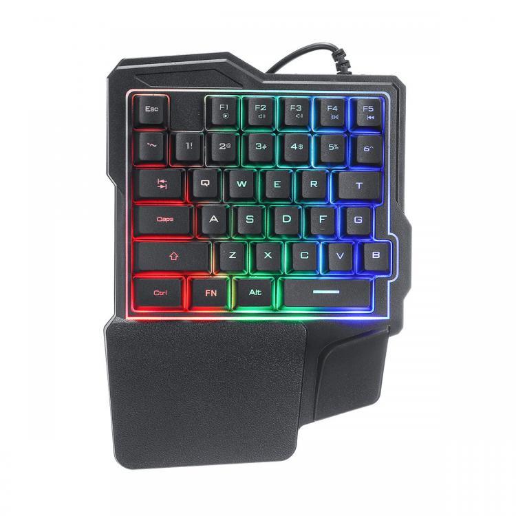 shopping משחקי וידאו וציוד Mini One-Handed Wired 35 Key Gaming Keyboard RGB Led Backlit USB Game Control for PUBG