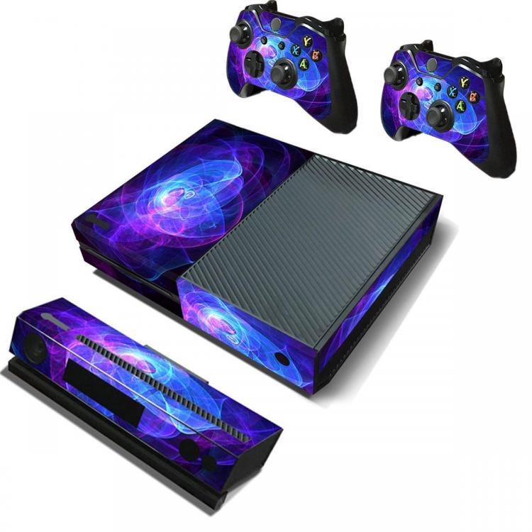 shopping משחקי וידאו וציוד Purple Protective Vinyl Decal Skin Stickers Wrap Cover For Xbox One Game Console Game Controller Kinect