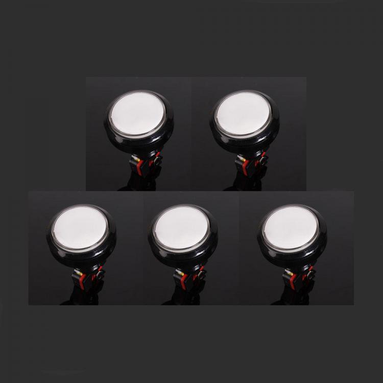 shopping משחקי וידאו וציוד 5Pcs White 45mm Arcade Video Game Big Round Push Button LED Lighted Illuminated Lamp