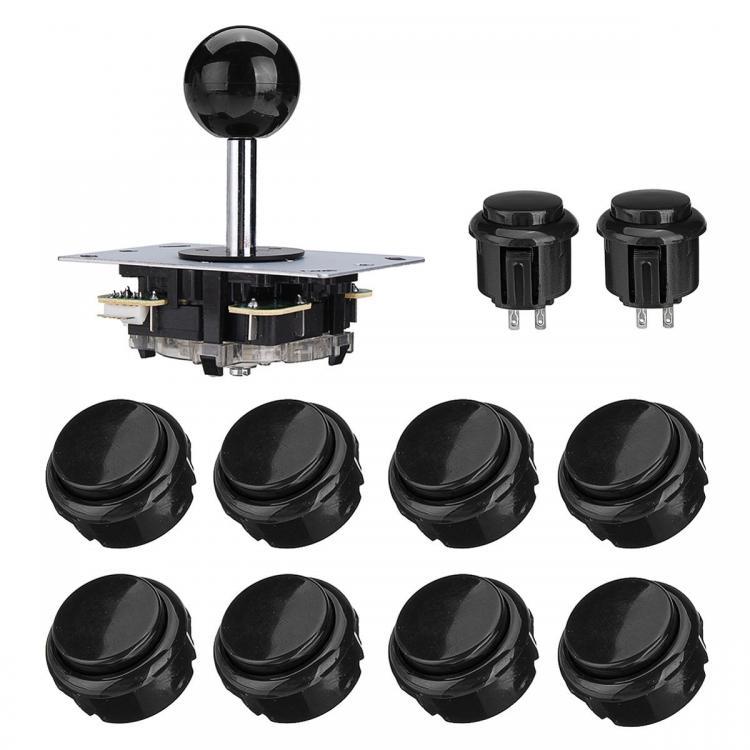 shopping משחקי וידאו וציוד Black Blue Red Arcade Joystick 27mm 32mm Push Button Game Controller DIY Kit
