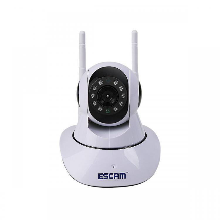 shopping אבטחה והגנה ESCAM G02 Dual Antenna 720P Pan/Tilt WiFi IP IR Camera Support ONVIF Max Up to 128GB Video Monitor
