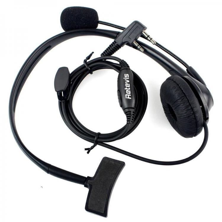 shopping אבטחה והגנה Retevis 2 Pin PTT Mic Headset for Baofeng Walkie Talkie Earpiece Quansheng Puxing TYT C9009A
