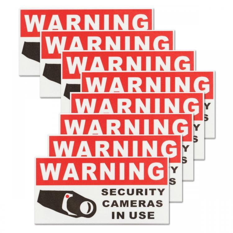 shopping אבטחה והגנה 8Pcs Security Camera In Use Self-adhensive Stickers Safety Signs Decal Waterproof