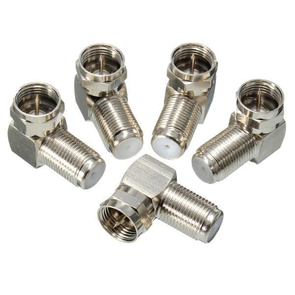 shopping אבטחה והגנה 5PCs 90 Degree F Male To F Female Connector Adapter Coaxial Cable RG6 RG59