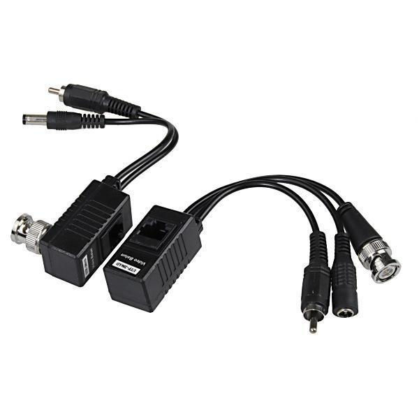 shopping אבטחה והגנה CCTV Audio Video Balun Transceiver with Power over CAT5/5E/6 Cable