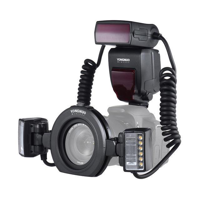 shopping צילום ומצלמות Yongnuo YN24EX E TTL Macro Flash Speedlite for Canon with 2pcs Flash Head and 4pcs Adapter Rings