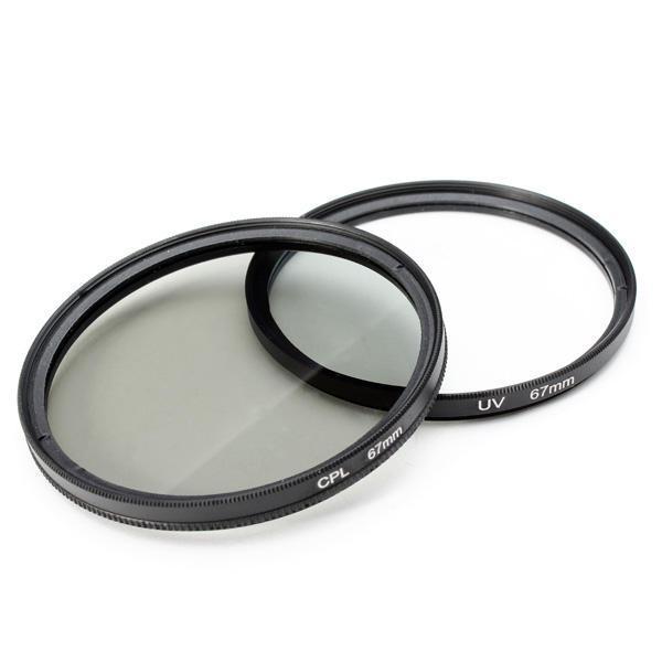 shopping צילום ומצלמות 2Pcs 67MM UV Lens Filter And Polarizing CPL Filter Kit For Nikon Canon