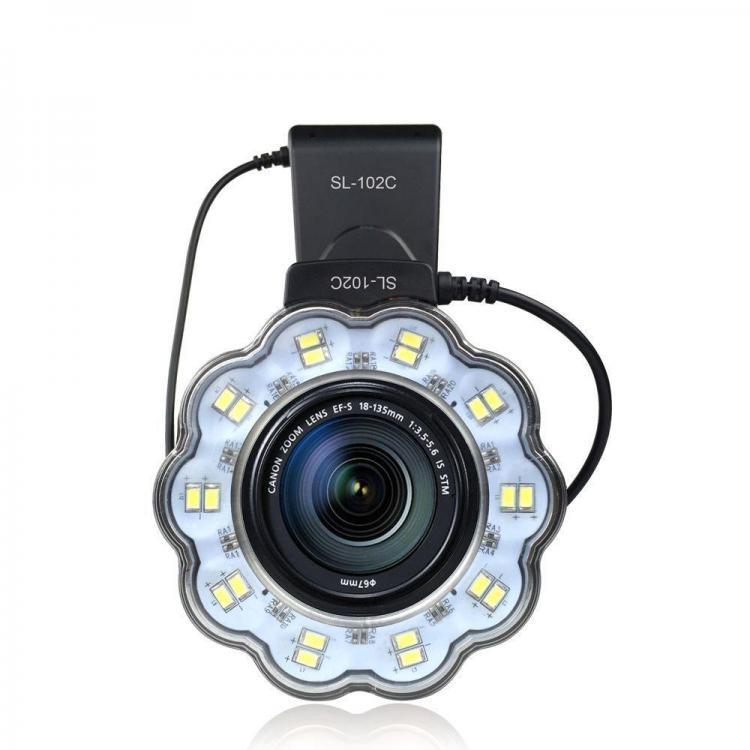 shopping צילום ומצלמות SL-102C Macro LED Video Ring Flash Light for Canon 650D 600D 60D 7D 550D 1100D T4i T3i T3 SL-102C DSLR Camera