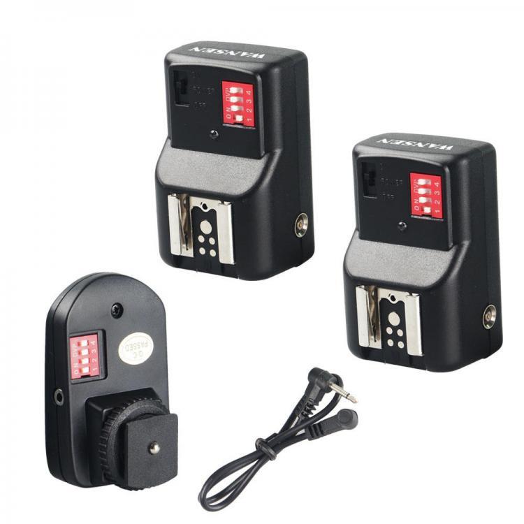 shopping צילום ומצלמות W&amp;5 PT-16GY 16 Channels Wireless Flash Trigger Transmitter Set with 2 Receivers for Canon for Nikon for Pentax for Olympus