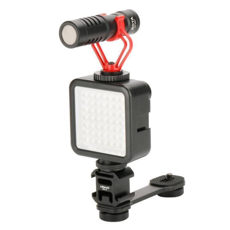 shopping צילום ומצלמות Ulanzi PT-3 Metal Extention Bar Flash Light Bracket with 3 Cold Shoe Mounts