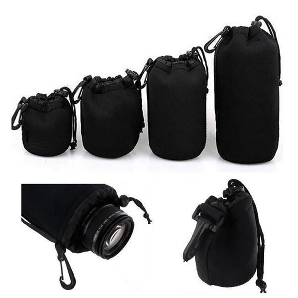 shopping צילום ומצלמות 4Pcs Soft Neoprene S M L XL Lens Pouch Bag For Canon Nikon Sony Pentax DSLR Camera