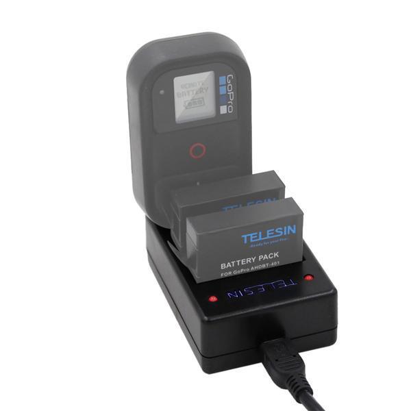 shopping צילום ומצלמות TELESIN Multifunctional 3 Slots Camera Battery Charger Wi-Fi Remote Control for Gopro Hero 5 4