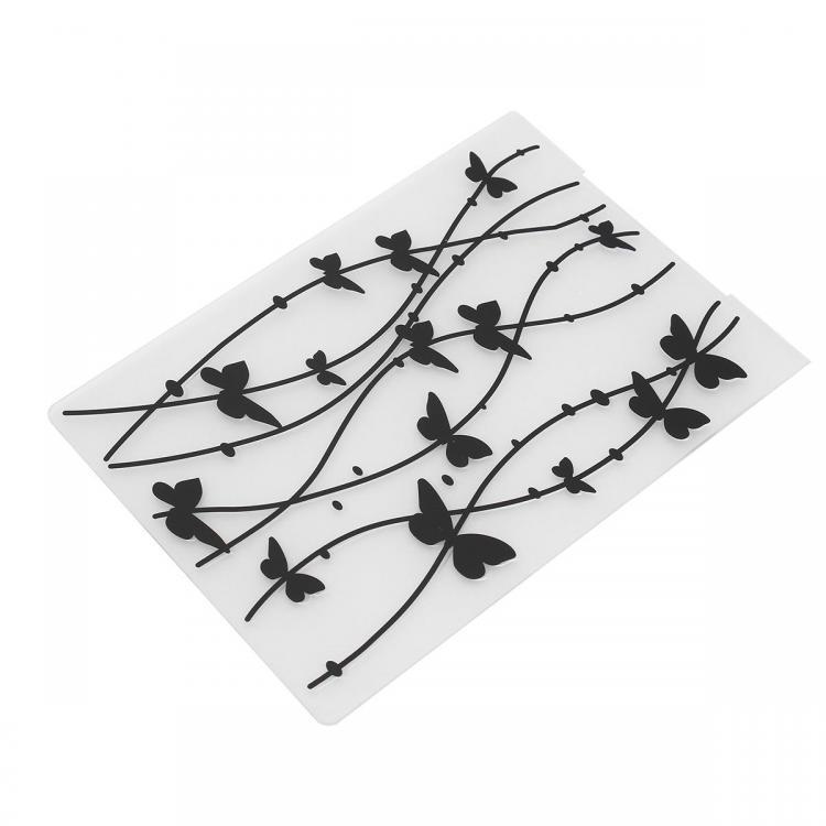 shopping צילום ומצלמות Plastic Butterfly Vine Embossing Folder Template Scrapbooking Paper Craft Decor Cutting Dies 10x15cm